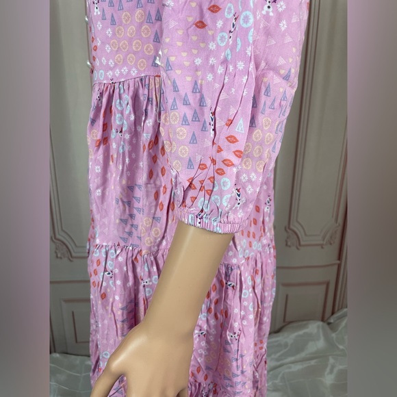 Disney Park Frozen Pink Dress For Adult Olaf Figured Size Small WDW NEW Ana Elsa - Picture 11 of 16